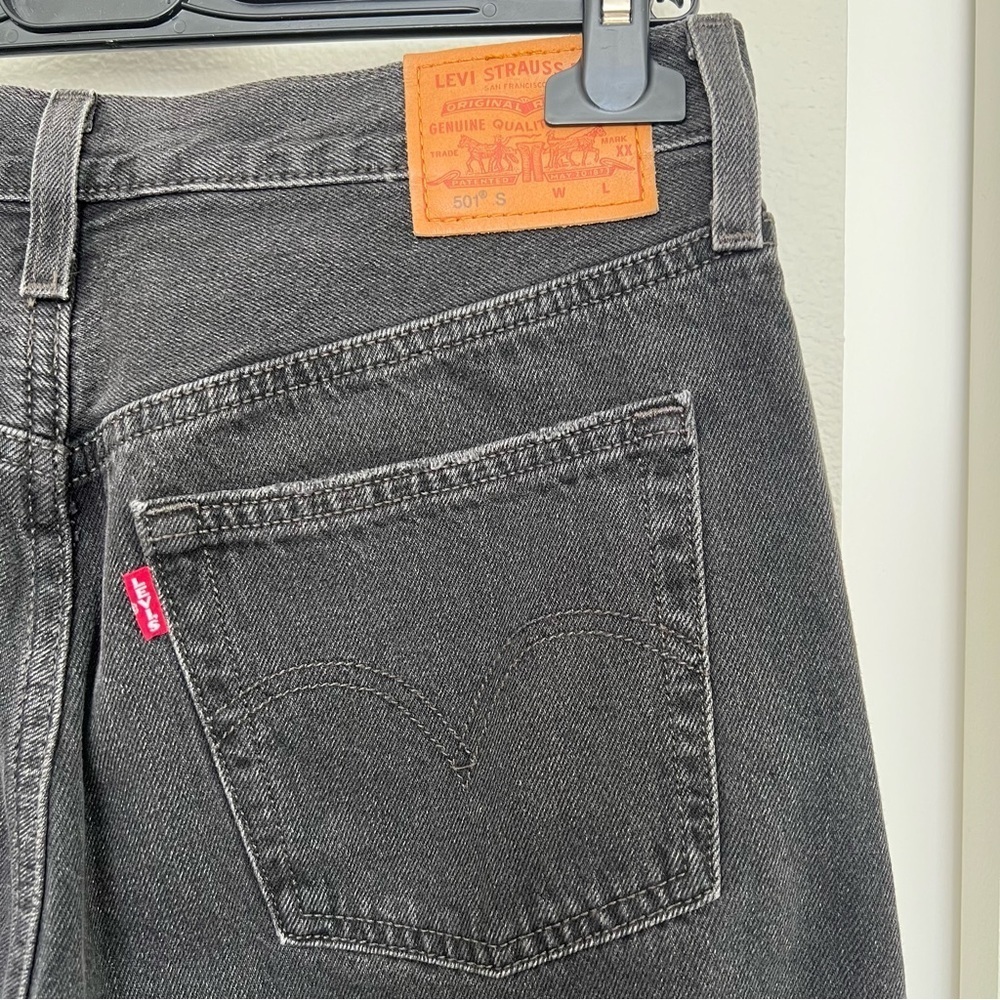 Levi's Big E Premium 501 S Jeans - Faded Black Wash - Grunge Streetwear -Size 27 - Picture 10 of 15